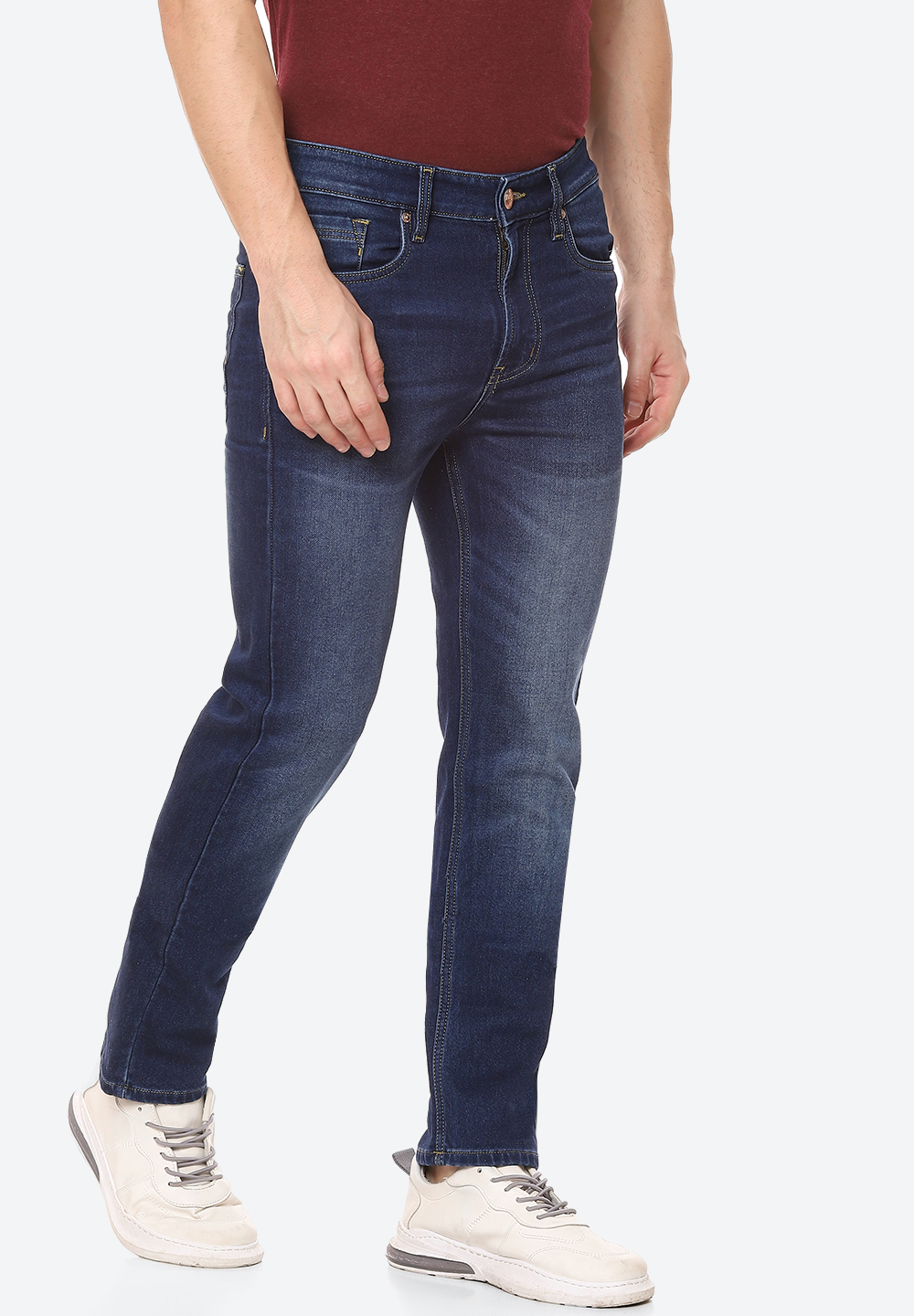 Numero Uno Men Solid Dark Blue Jeans